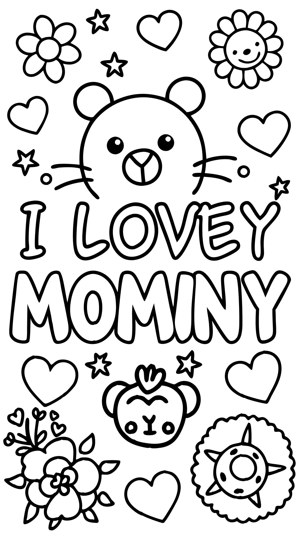 je t’aime maman coloriage